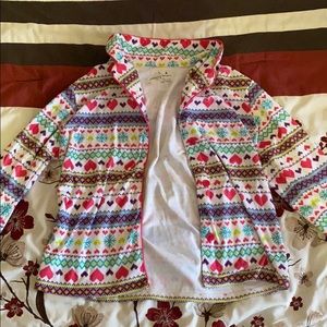 A bottom up shirt as a pajama